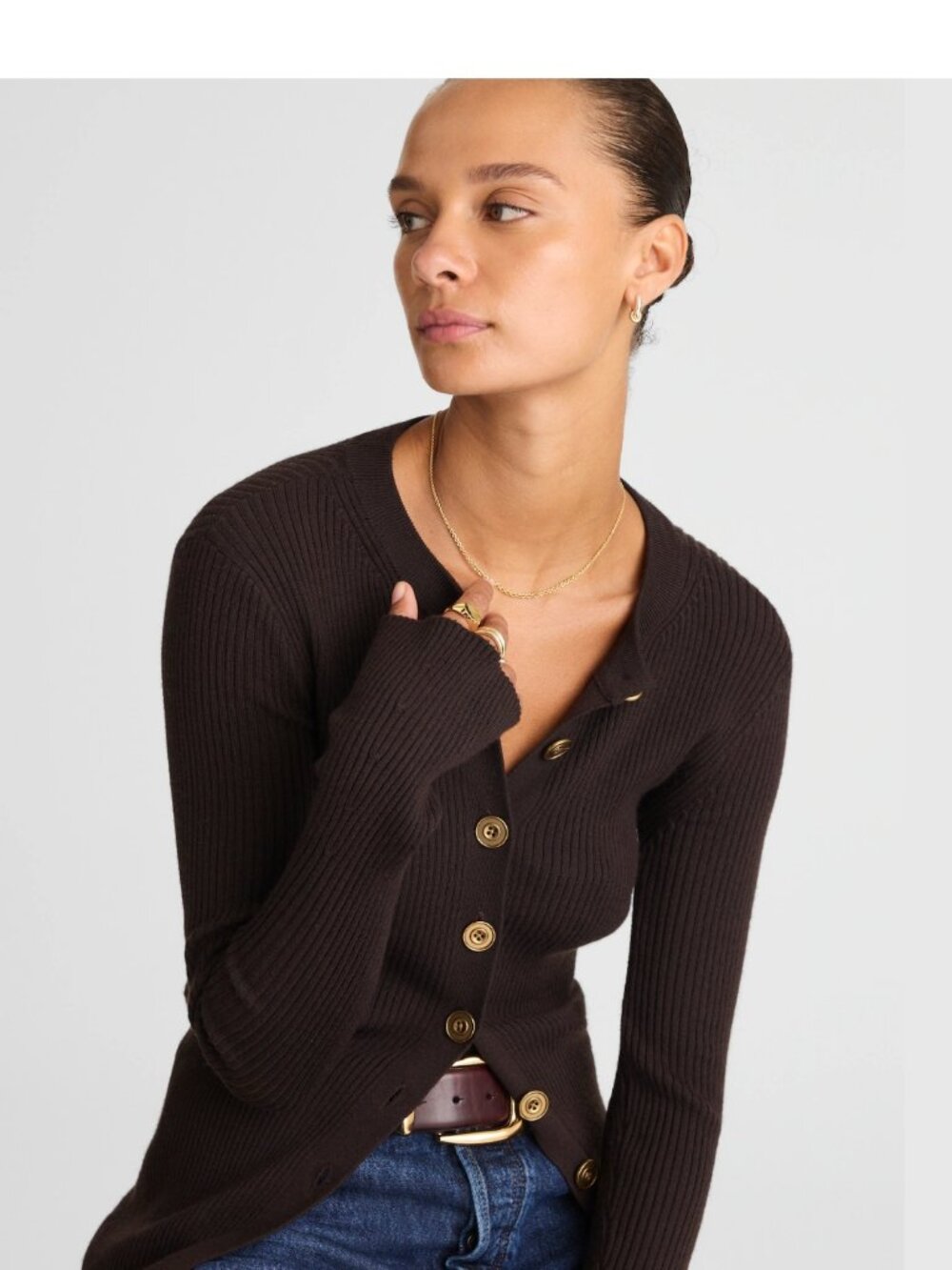 MADEWELL S Cardigan longline jacket in Molasses